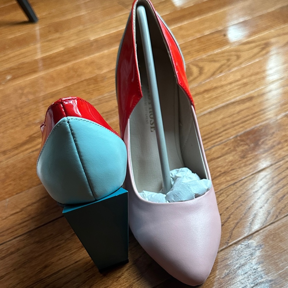 J. Crew Pink and Red Heels